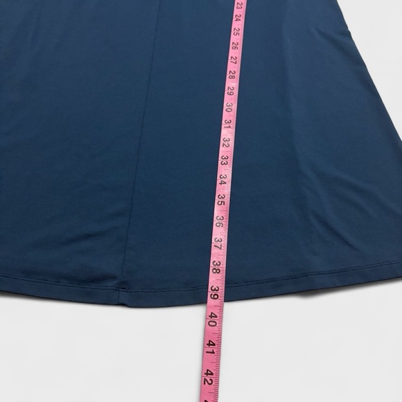 Patagonia Bandha Dress Womens Medium Blue Front Twist Fit & Flare Jersey Stretch - Picture 10 of 11